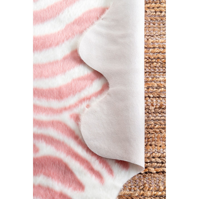 Mercer41 Vaughan Machine Woven / Power Loomed Pink/White Rug Wayfair